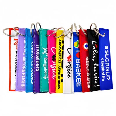 Buy Low MOQ Eco-friendly Custom Woven Keychain with High Durability for Personalized Branding online manufacture