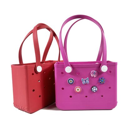 كيس التخزين الشاطئي DIY Charms EVA Tote Bag كيس شاطئ صغير لطيف للسفر