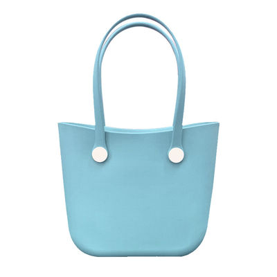 Two Handles Large Rubber Beach Bags Open Closure Type For Shopping