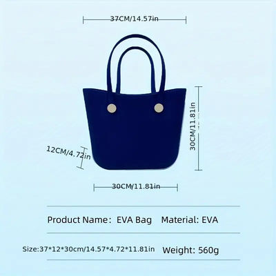 Two Handles Large Rubber Beach Bags Open Closure Type For Shopping