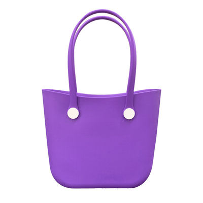 Two Handles Large Rubber Beach Bags Open Closure Type For Shopping