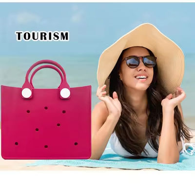 عازلة للماء المرأة EVA Tote كيس التسوق الكبير سلة الشاطئ حقيبة الحقيبة إيكو هلام الحلوى سلة يد سيدة