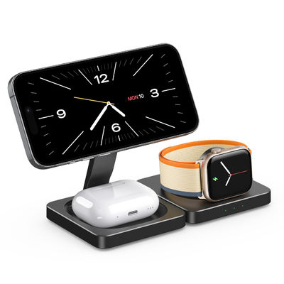 شاحن الهاتف المغناطيسي متعدد الوظائف الذكي اللاسلكي 15W لـ IWatch و Airpods