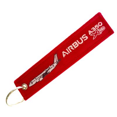 AIRBUS A350 XWB Keychain Trio - نسيج أزرق / بيج / أحمر + نسيج خفيف