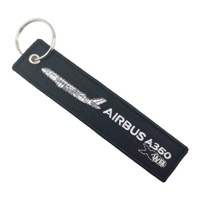 A350 XWB Exclusive + Double Embroidery" AIRBUS Keychain | Aviation Collector's Grade | High-Contrast Stitching + Anti-Rust Ring​