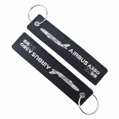 A350 XWB Exclusive + Double Embroidery" AIRBUS Keychain | Aviation Collector's Grade | High-Contrast Stitching + Anti-Rust Ring​