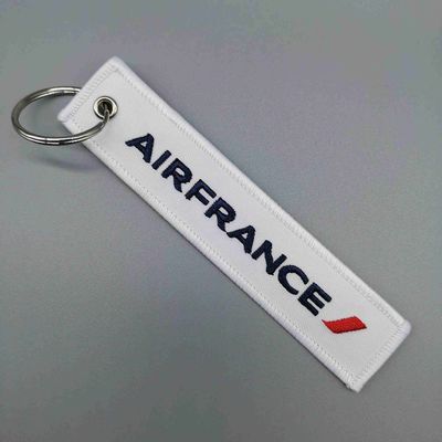 AIRFRANCE القطن المفتاح المطرز المخصص المرجعية المرآة النهاية المفتاح الطيران المخصص