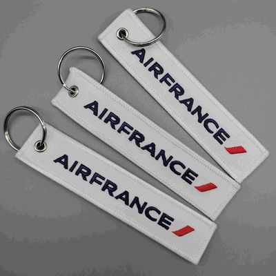 AIRFRANCE القطن المفتاح المطرز المخصص المرجعية المرآة النهاية المفتاح الطيران المخصص