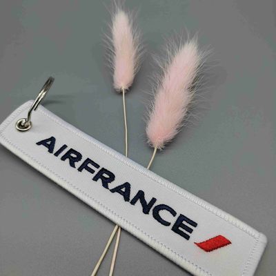 AIRFRANCE القطن المفتاح المطرز المخصص المرجعية المرآة النهاية المفتاح الطيران المخصص