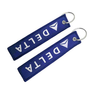 สีน้ําเงิน สีขาว สายพานกุญแจลายแต่งตามสั่ง ของขวัญสัญลักษณ์ร่วม DELTA Airlines สายพานกุญแจลายแต่งตามสั่ง