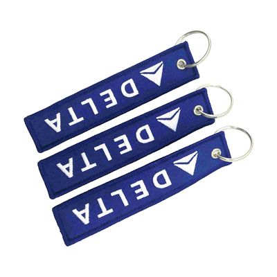 สีน้ําเงิน สีขาว สายพานกุญแจลายแต่งตามสั่ง ของขวัญสัญลักษณ์ร่วม DELTA Airlines สายพานกุญแจลายแต่งตามสั่ง