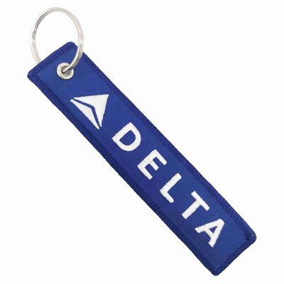 สีน้ําเงิน สีขาว สายพานกุญแจลายแต่งตามสั่ง ของขวัญสัญลักษณ์ร่วม DELTA Airlines สายพานกุญแจลายแต่งตามสั่ง