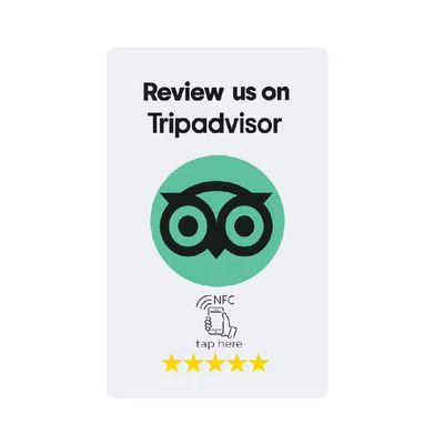 تعزيز تقييم Tripadvisor NFC بطاقة مراجعة 5 نجوم الضيافة هدايا ضرورية تخصيص العلامة التجارية
