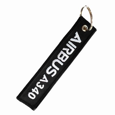 AIRBUS A340 embroidered keychain - High colorfastness thread ◎ 스테인리스 스틸/진크 합금 반지 ◎ 커스텀 패키지