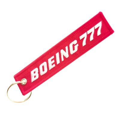 항공 애호가 선물 - 금으로 칠한 키 링과 borded 태그 - BOEING 777