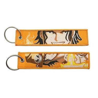 Portable Custom Woven Keychain High Density Rust Resistance Custom Fabric Keyrings