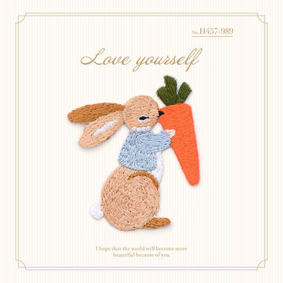 Adorable Rabbit Iron-On Patches – Personalized Design, Washable & Multi-Surface Friendly