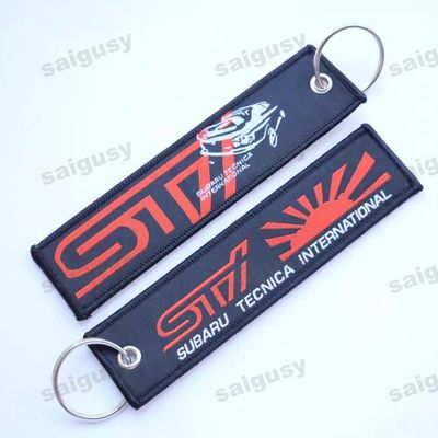 Handmade Subaru Keychain – Dynamic STI Embroidery & Retro Vibes – Customizable Auto Accessory