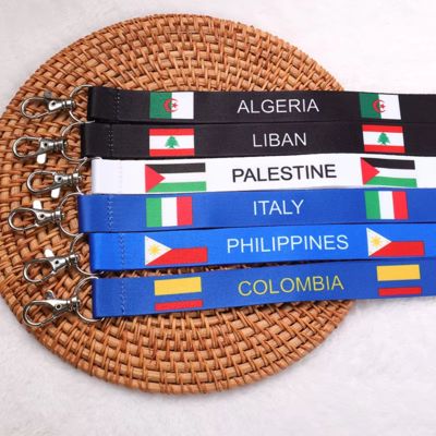 Free Sample Full Color Printing Eco-Friendly Durable Nylon Plain Personalized OEM Logo Printed Lanyard Keychain Neck Custom