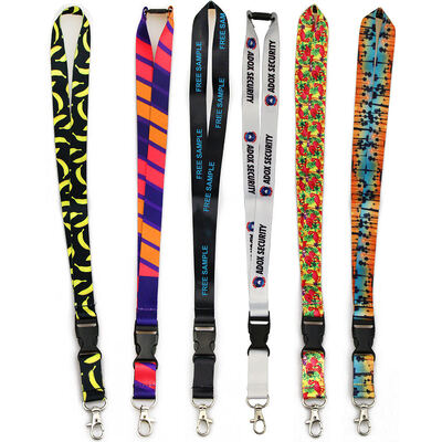 Print Keychain Neck Personalized Lanyards Custom Breakaway Sublimation Nylon Polyester Lanyards With Logo Custom Gift Lanyard